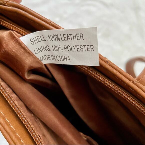 Joy & Iman Caramel Brown Leather Tote Bag - Picture 8 of 8